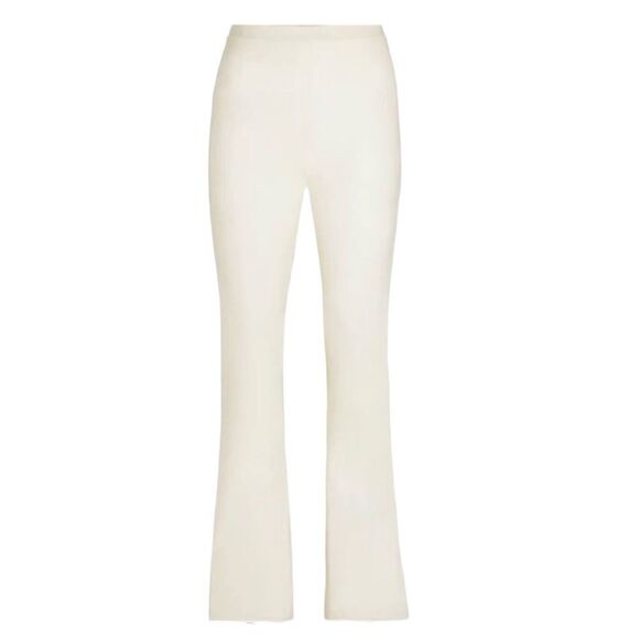 NWT SKIMS Summer Mesh Straight Leg Sheer Neutral Cream High Waist Pants In Bone - Picture 4 of 9